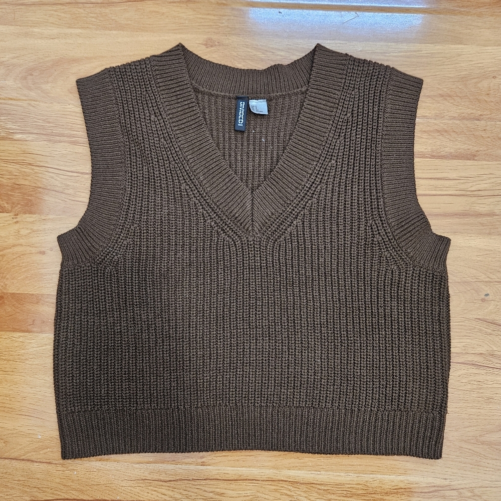 H&M Dark Brown Knit Sweater Vest